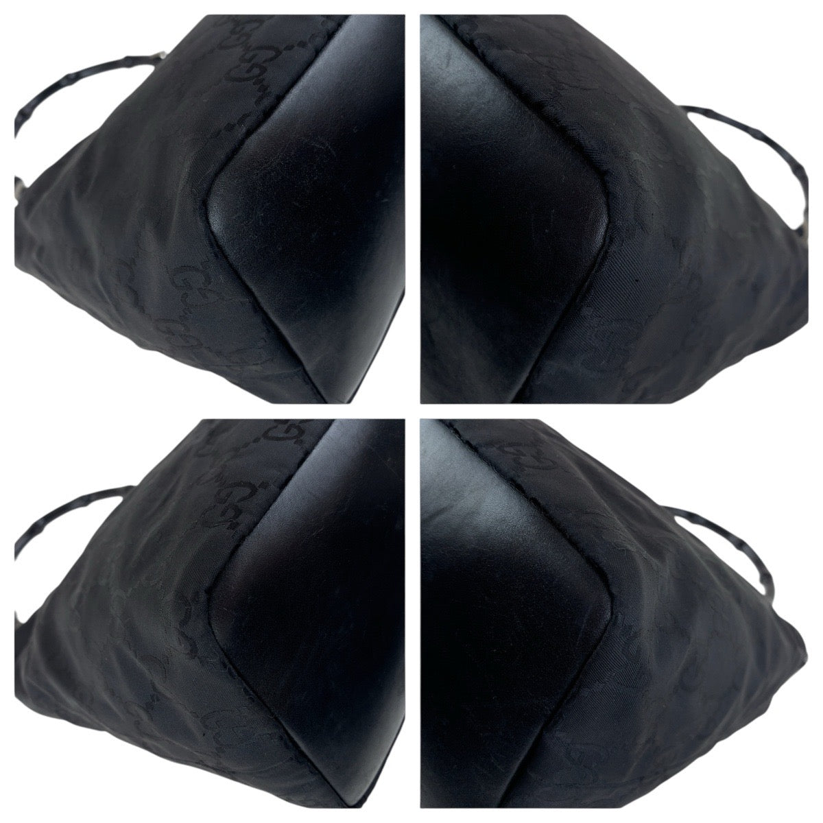 17472
GUCCI グッチ バンブー GG柄 ブラック 黒 シルバー金具 ナイロン / レザー 000 0531 ショルダーバッグ レディース AB32