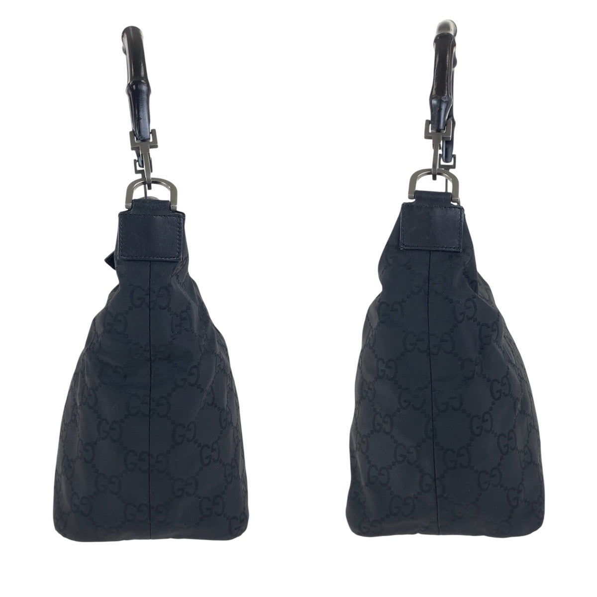 17472
GUCCI グッチ バンブー GG柄 ブラック 黒 シルバー金具 ナイロン / レザー 000 0531 ショルダーバッグ レディース AB32