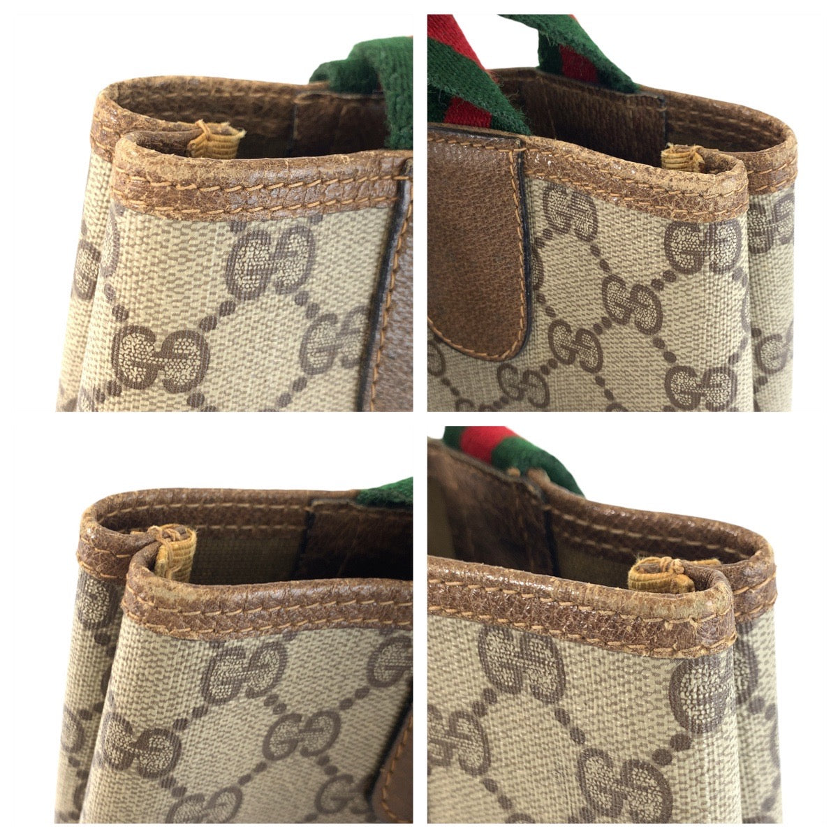 17473
GUCCI グッチ シェリーライン オールドグッチ ベージュ ゴールド金具 GGスプリームキャンバス / レザー 39 02 003 トートバッグ ショルダーバッグ  レディース
