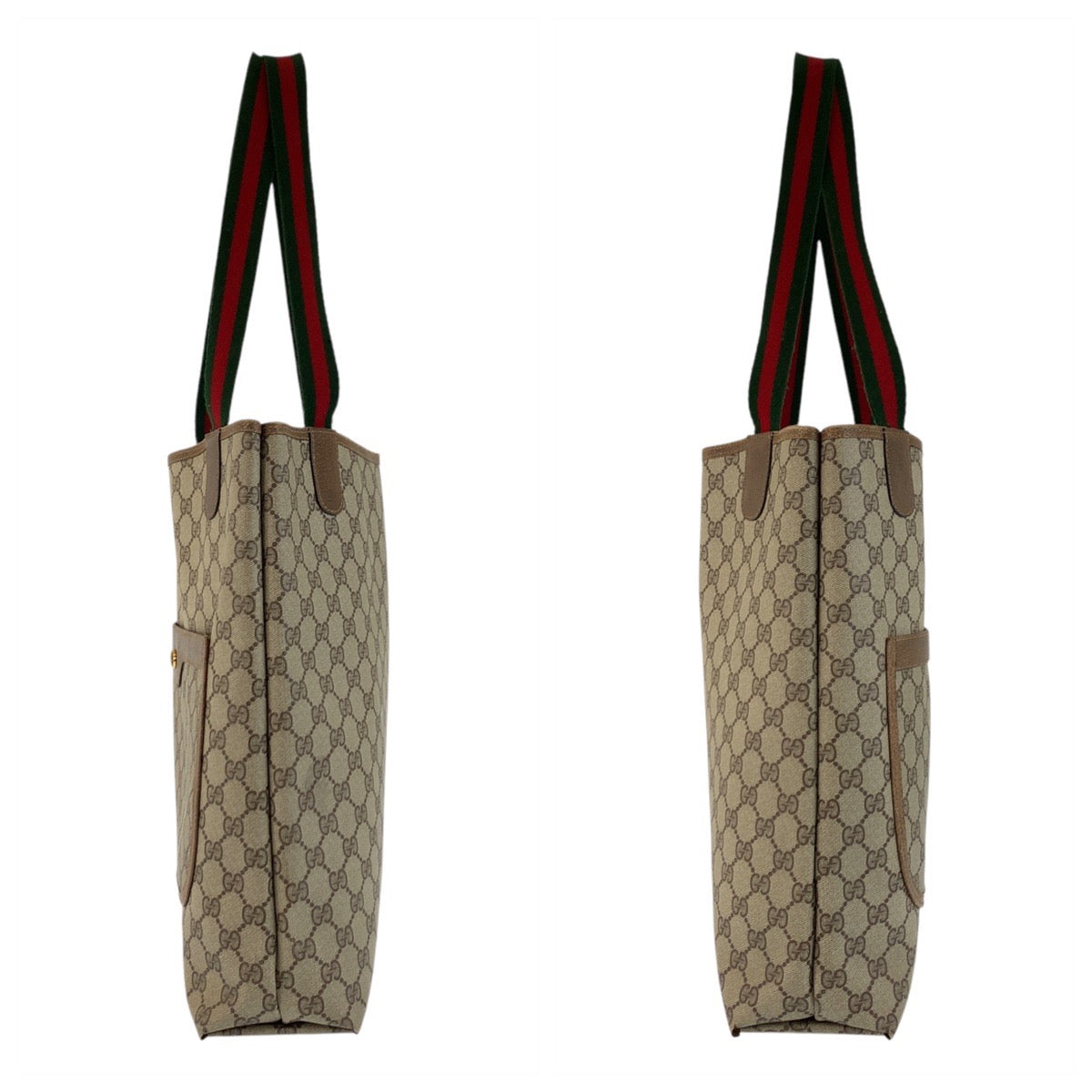 17473
GUCCI グッチ シェリーライン オールドグッチ ベージュ ゴールド金具 GGスプリームキャンバス / レザー 39 02 003 トートバッグ ショルダーバッグ  レディース