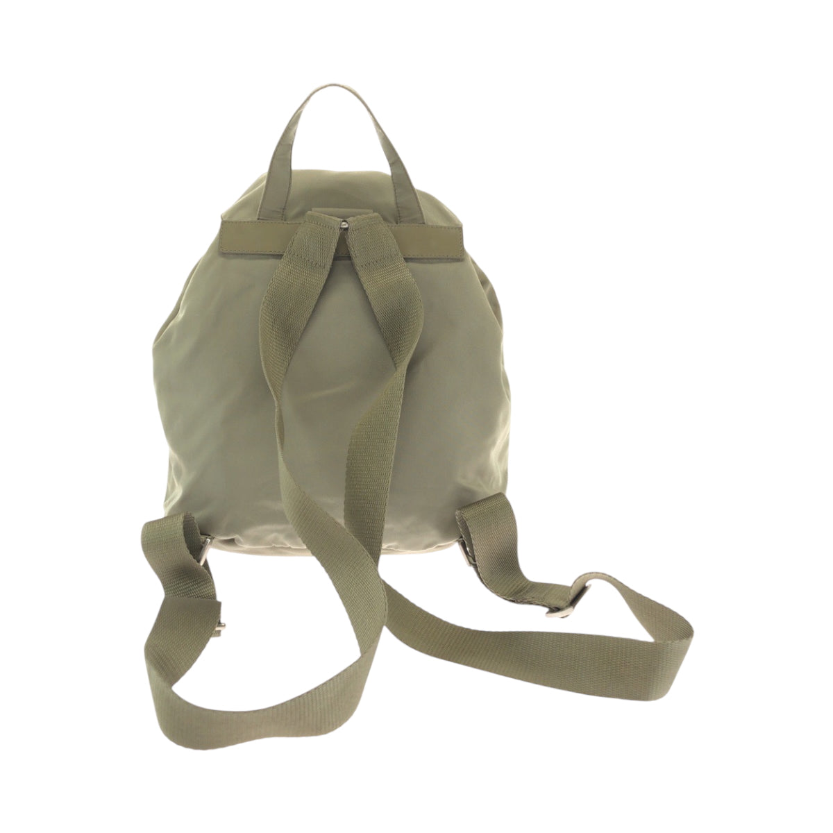 17474
PRADA Tessuto Triangle Logo Plate Greige Silver Hardware Nylon Backpack Rucksack Women's ABP48