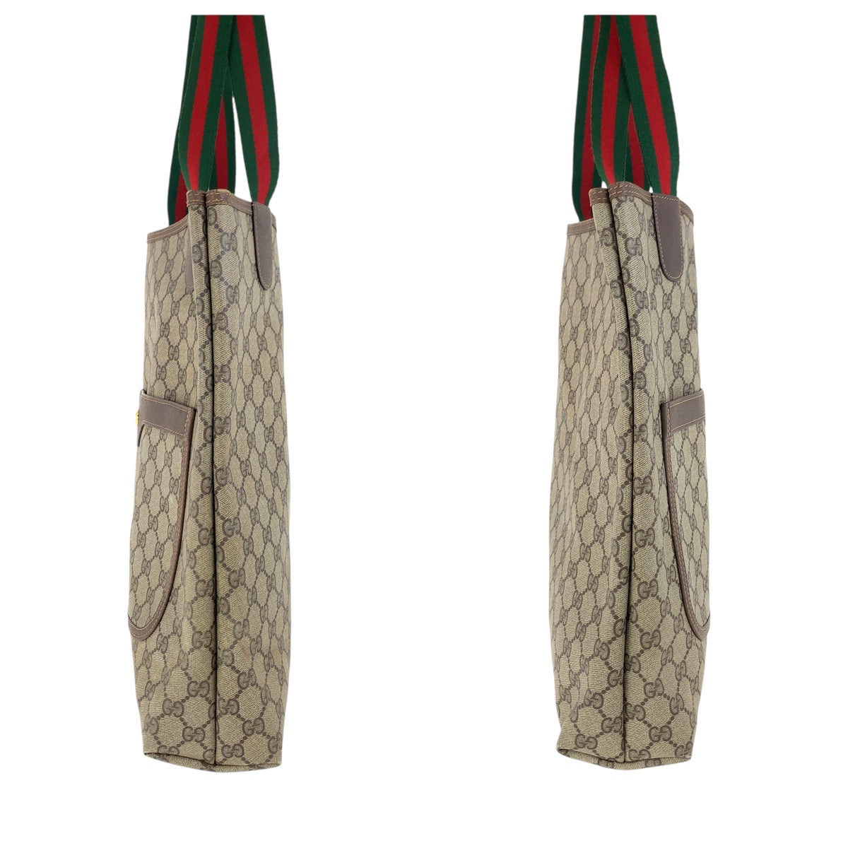 17475
GUCCI グッチ ヴィンテージ オールドグッチ シェリーライン ブラウン GGスプリームキャンバス / レザー 39 02 003 トートバッグ ショルダーバッグ  レディース ABP33