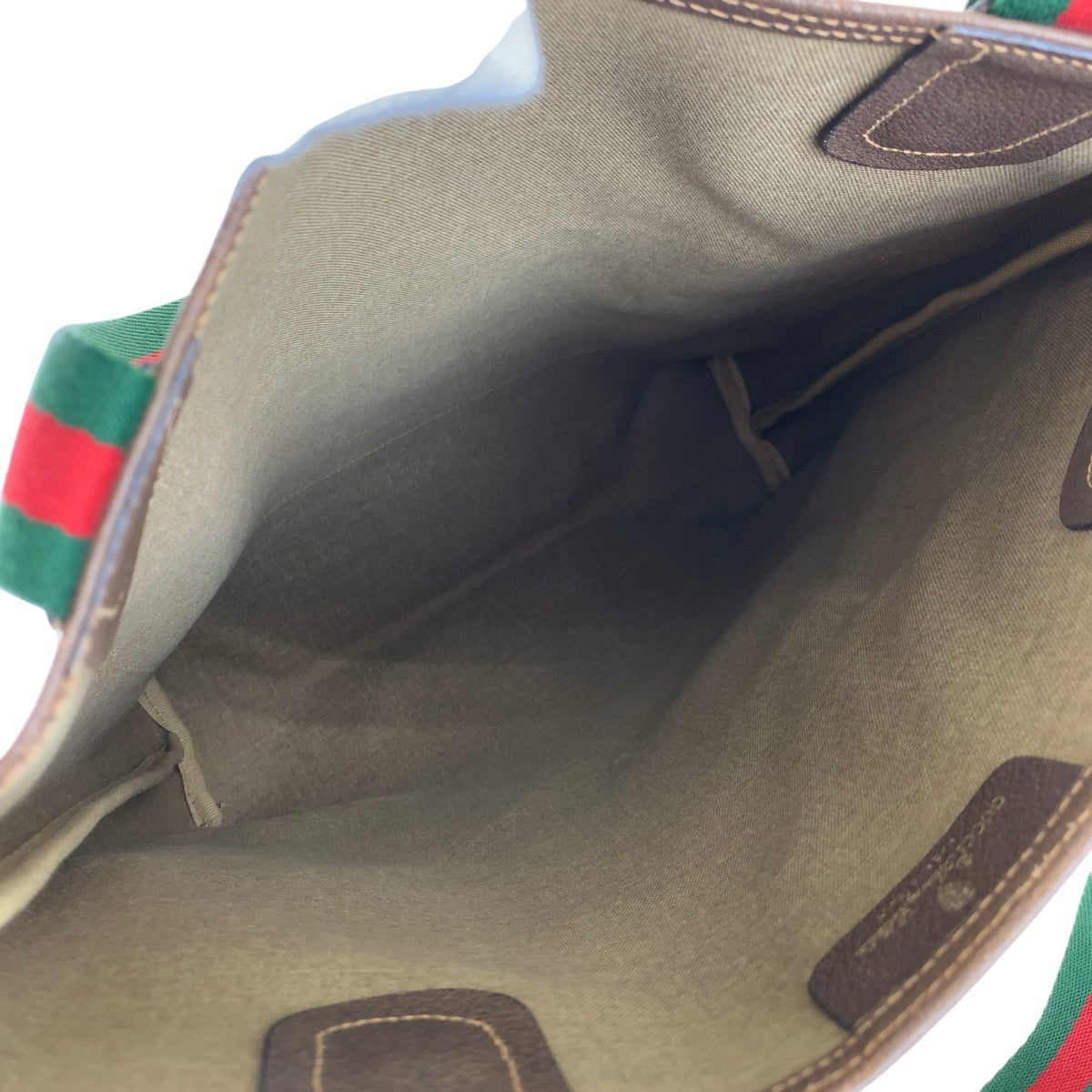 17475
GUCCI グッチ ヴィンテージ オールドグッチ シェリーライン ブラウン GGスプリームキャンバス / レザー 39 02 003 トートバッグ ショルダーバッグ  レディース ABP33
