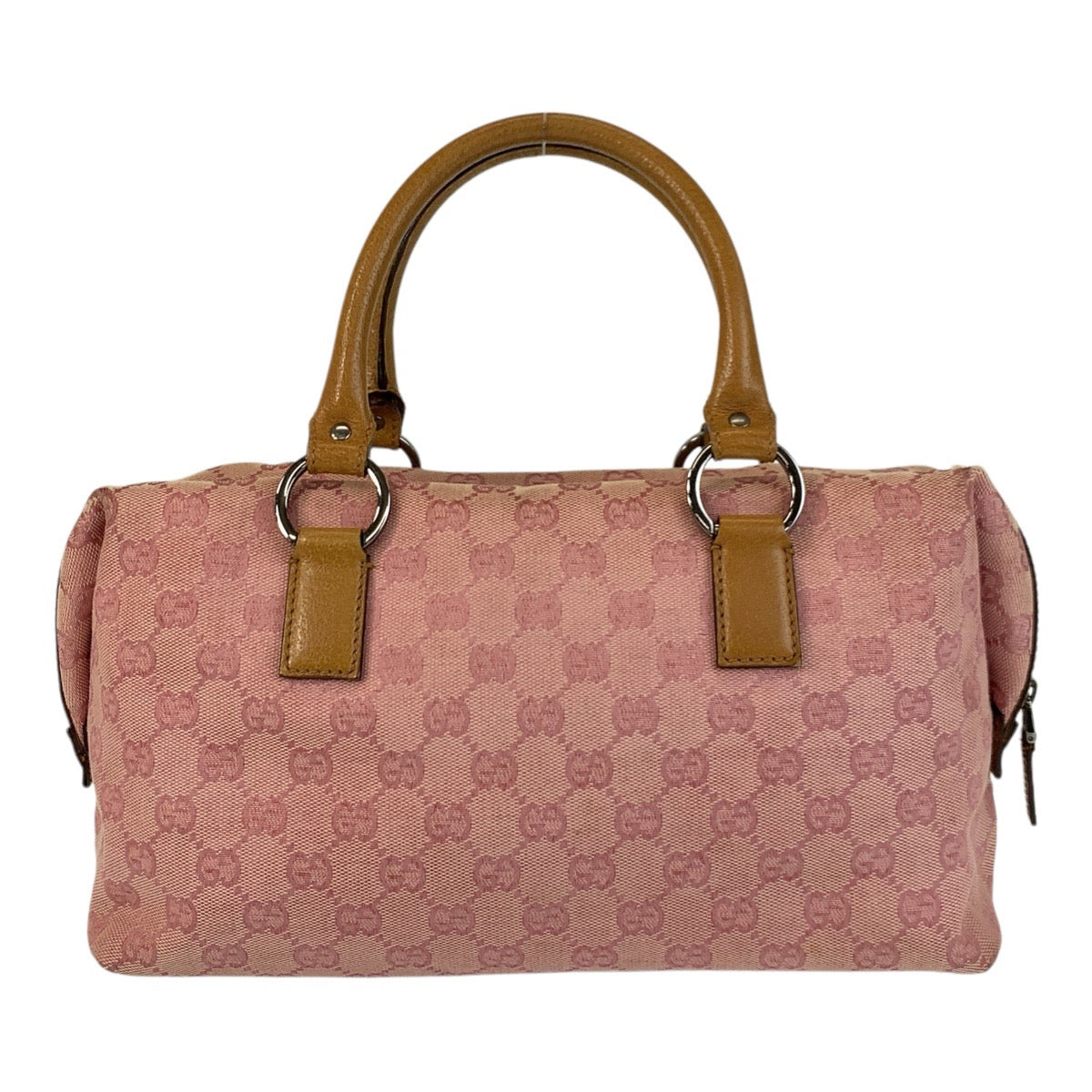 17476
GUCCI グッチ ピンク キャメル シルバー金具 GGキャンバス / レザー 113009 ハンドバッグ  レディース AB32