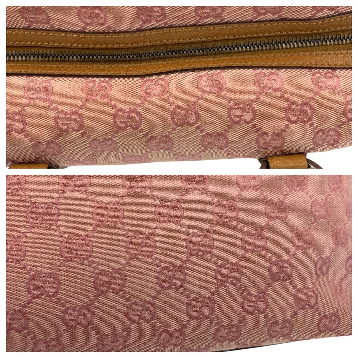 17476
GUCCI グッチ ピンク キャメル シルバー金具 GGキャンバス / レザー 113009 ハンドバッグ  レディース AB32