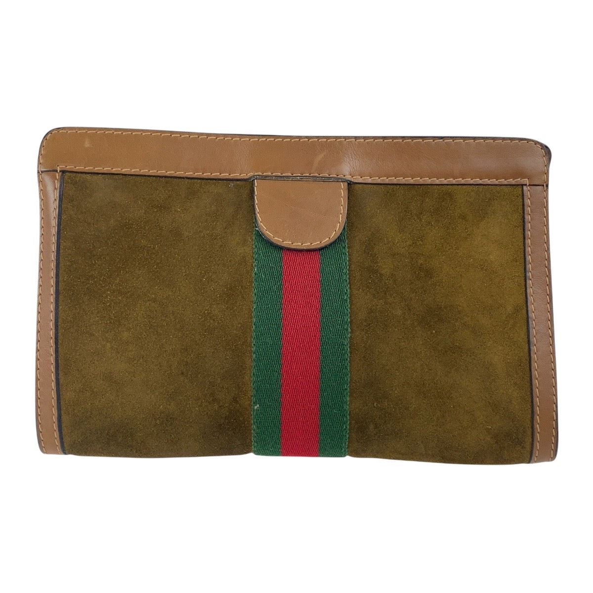17477
GUCCI グッチ ヴィンテージ オールドグッチ シェリーライン ブラウン マルチカラー スウェード / レザー クラッチバッグ セカンドバッグ  メンズ ABP18