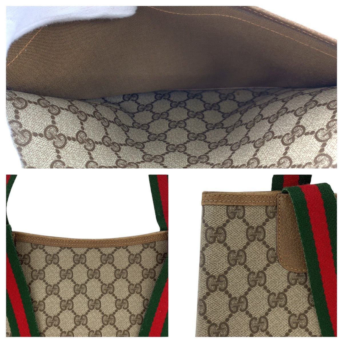 17478
GUCCI グッチ ヴィンテージ オールドグッチ シェリーライン ブラウン GGスプリームキャンバス / レザー 39 02 003 トートバッグ ショルダーバッグ  レディース