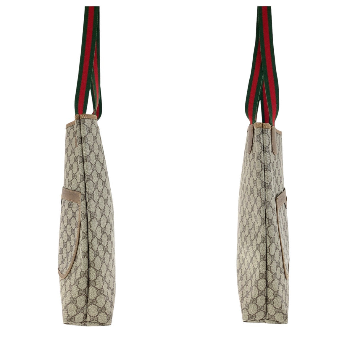 17478
GUCCI グッチ ヴィンテージ オールドグッチ シェリーライン ブラウン GGスプリームキャンバス / レザー 39 02 003 トートバッグ ショルダーバッグ  レディース
