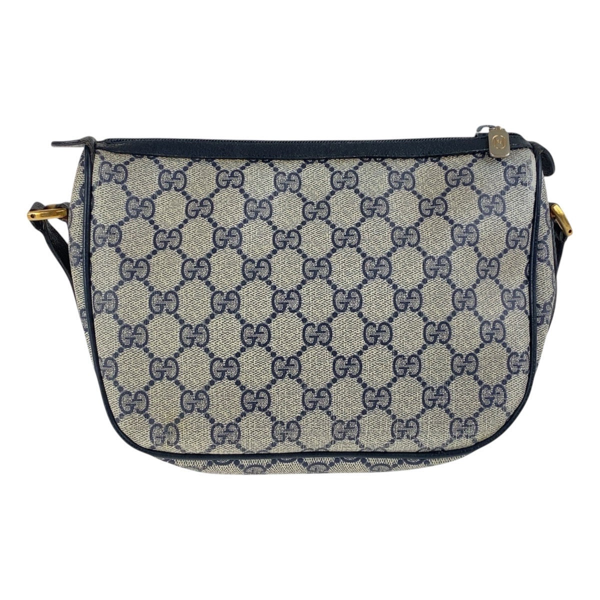 17481
GUCCI グッチ ヴィンテージ オールドグッチ シェリーライン ネイビー ゴールド金具 GGスプリームキャンバス / レザー 89 02 032 斜め掛け ショルダーバッグ  レディース AB28