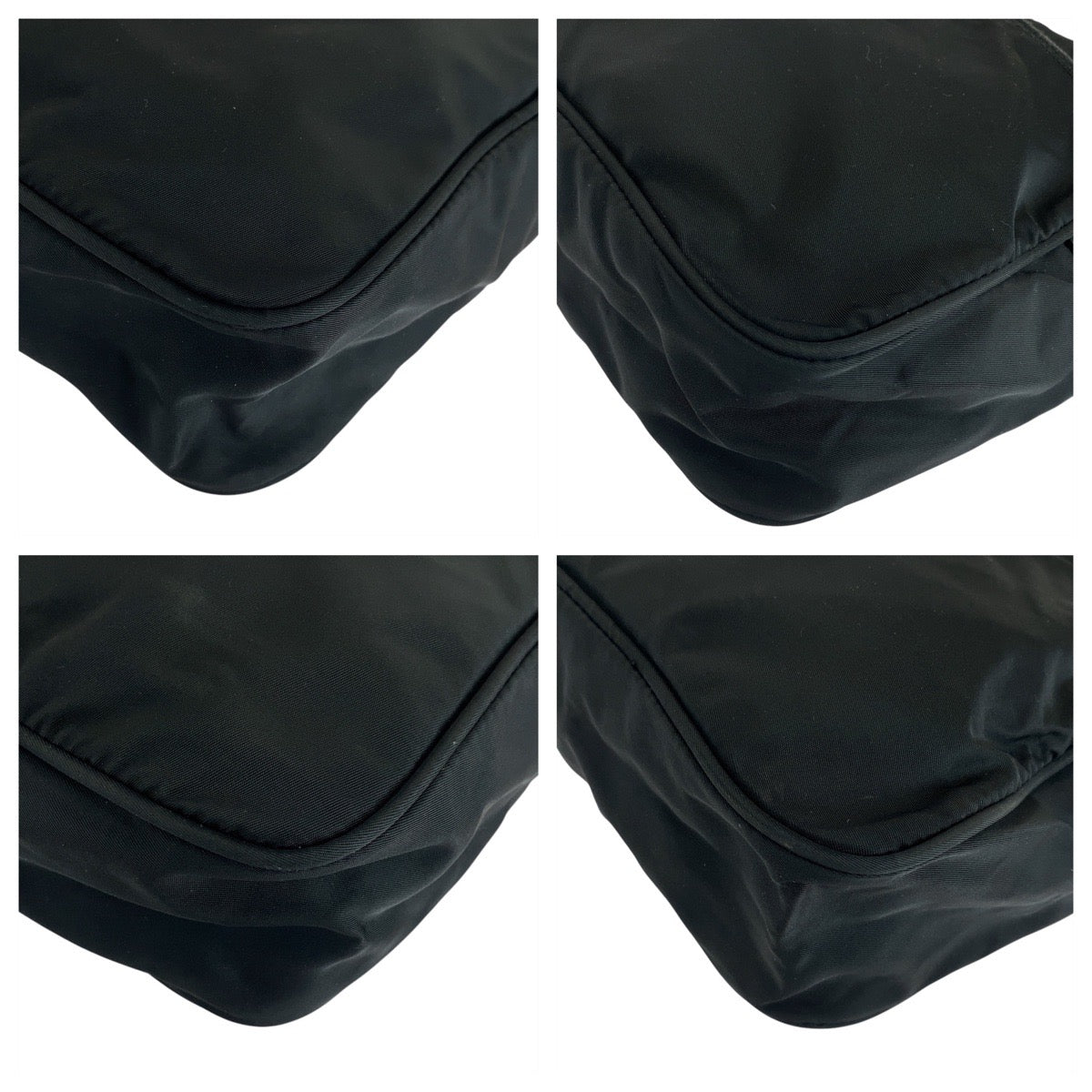 17483
PRADA プラダ テスート 三角ロゴプレート ブラック 黒 シルバー金具 ナイロン ショルダーバッグ ポシェット  レディース