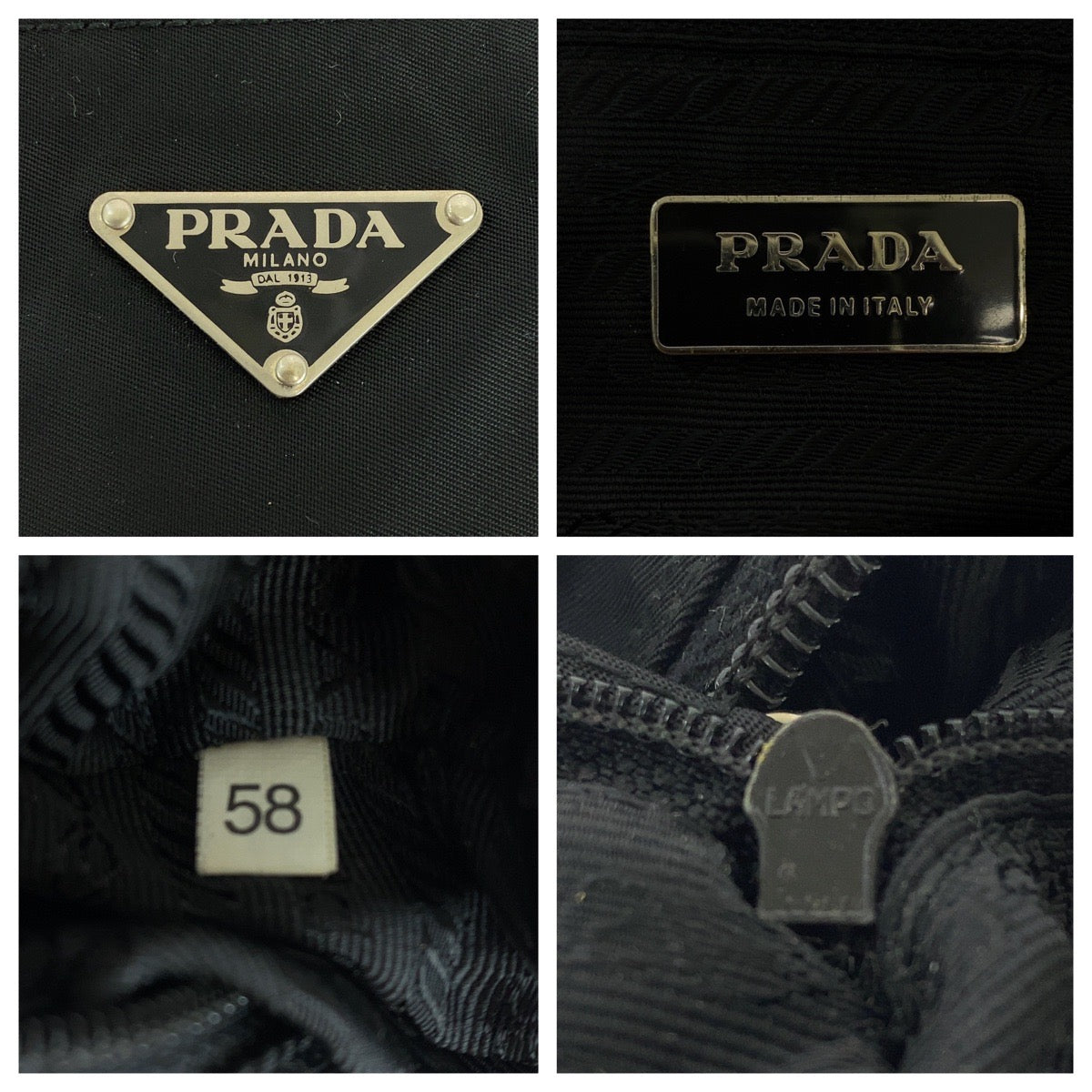 17483
PRADA プラダ テスート 三角ロゴプレート ブラック 黒 シルバー金具 ナイロン ショルダーバッグ ポシェット  レディース