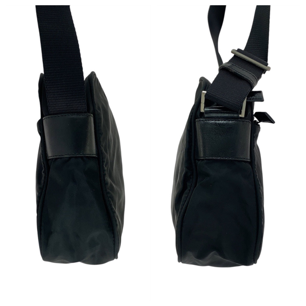 17483
PRADA プラダ テスート 三角ロゴプレート ブラック 黒 シルバー金具 ナイロン ショルダーバッグ ポシェット  レディース