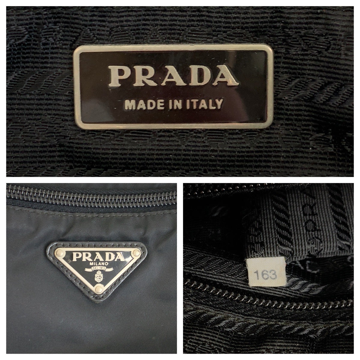 17484
PRADA プラダ テスート 三角ロゴプレート ブラック 黒 シルバー金具 ナイロン B9061 ショルダーバッグ ポシェット  レディース