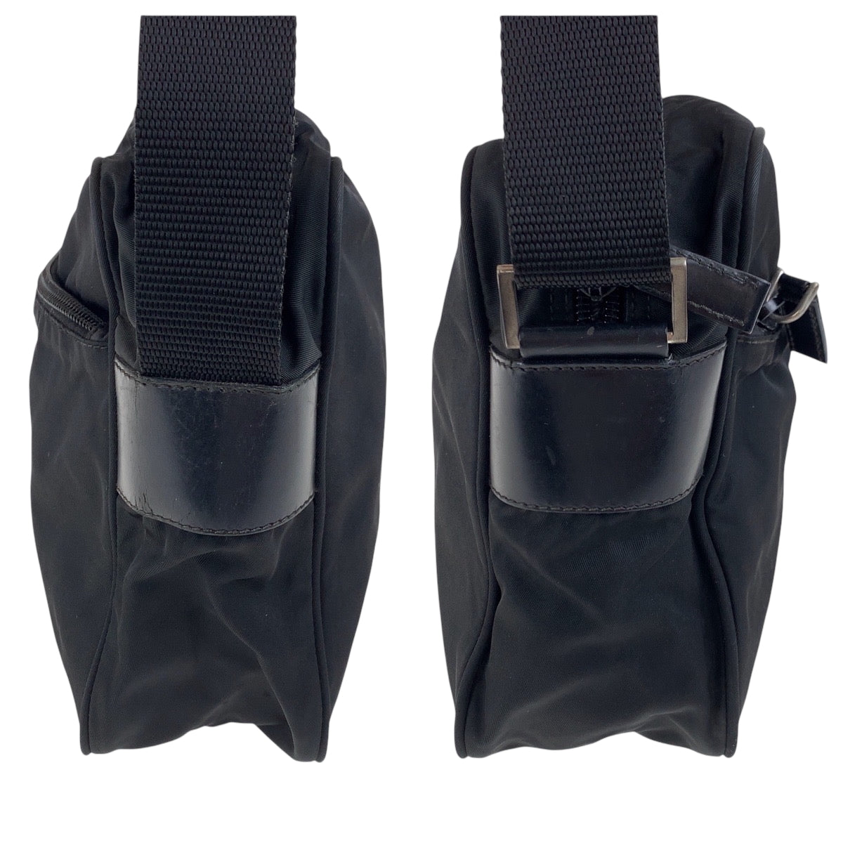 17484
PRADA プラダ テスート 三角ロゴプレート ブラック 黒 シルバー金具 ナイロン B9061 ショルダーバッグ ポシェット  レディース