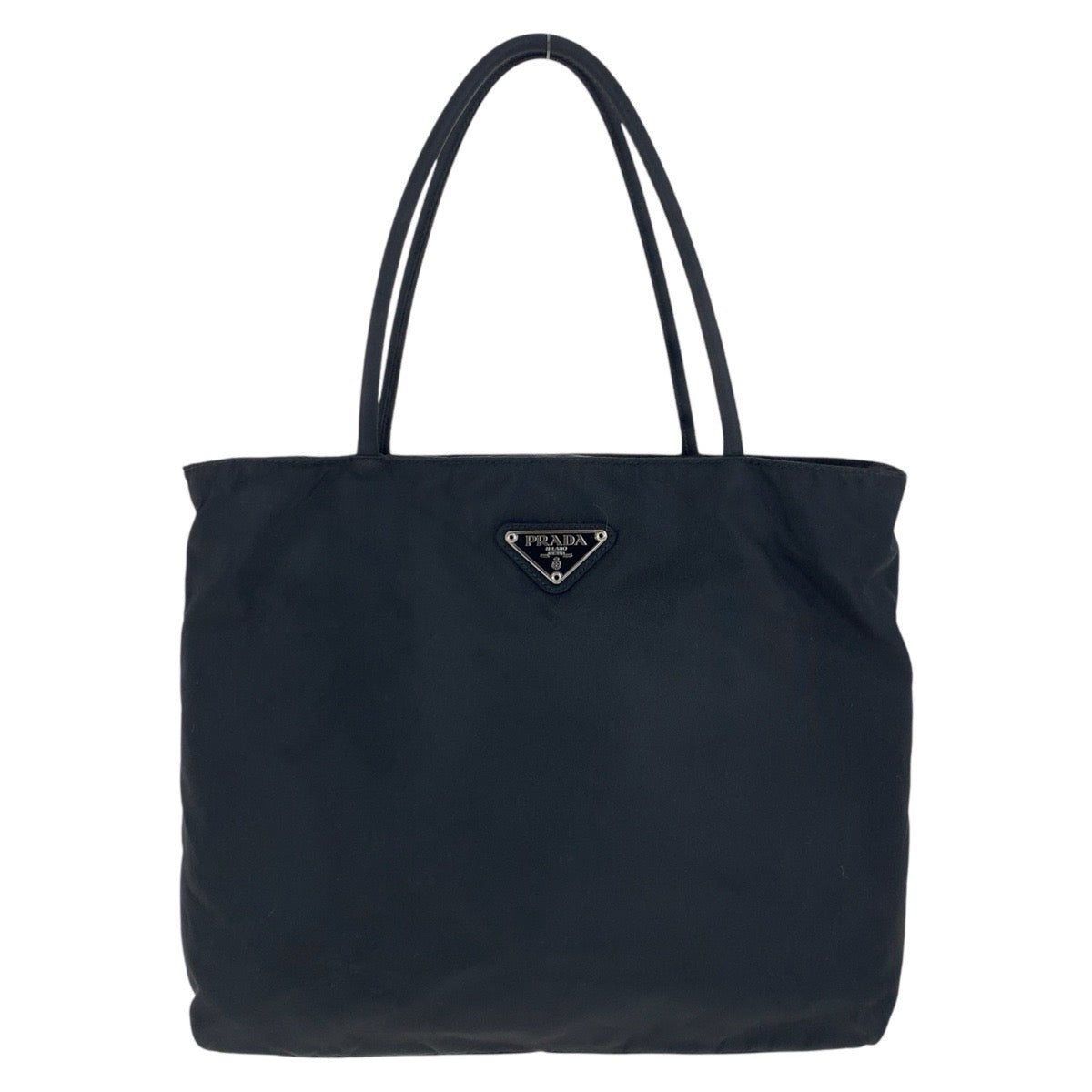 17485
PRADA プラダ テスート 三角ロゴプレート ブラック 黒 シルバー金具 ナイロン トートバッグ ハンドバッグ  レディース ABP40