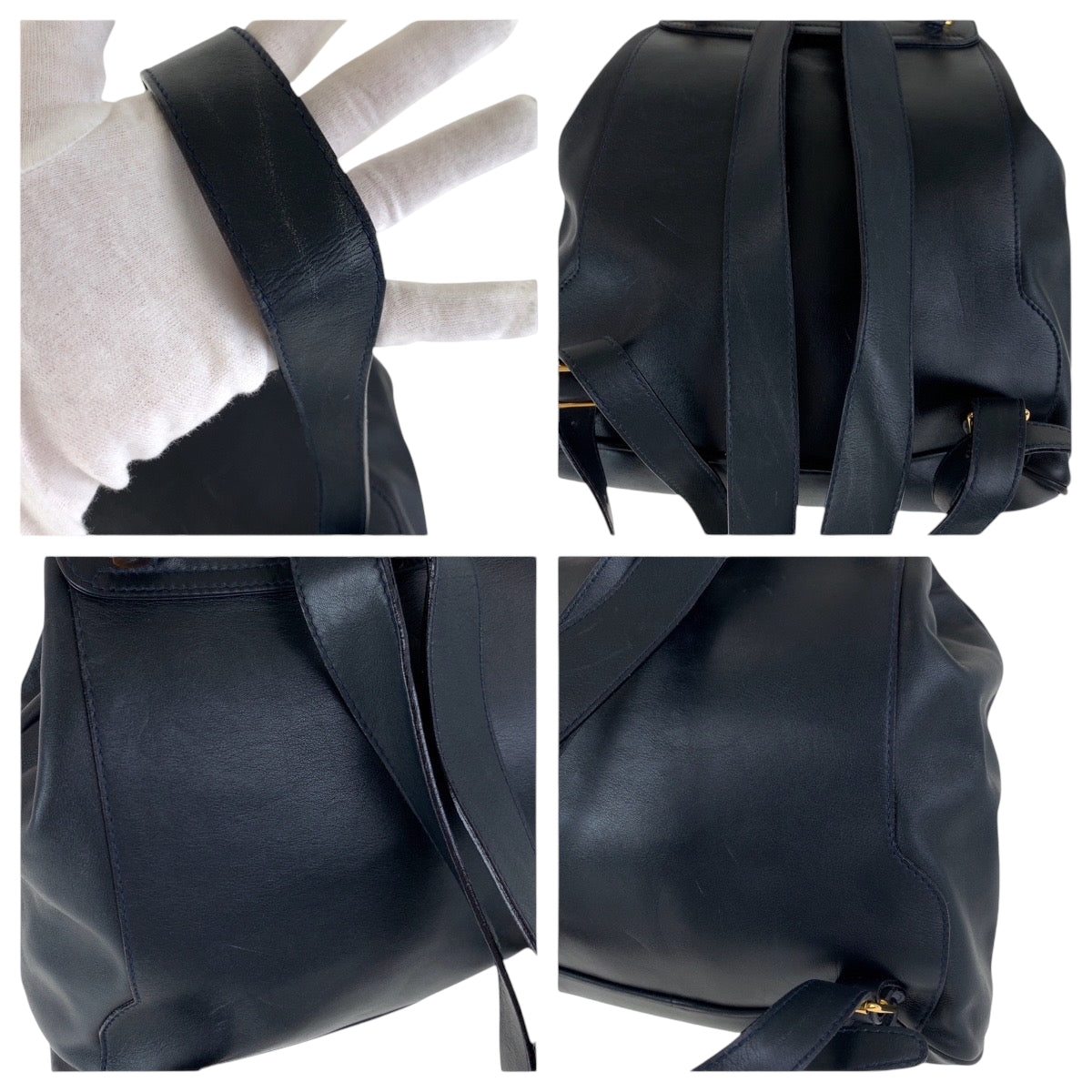 17486
GUCCI グッチ ヴィンテージ バンブー ブラック 黒 ブラウン ゴールド金具 レザー 003 2058 0016 リュックサック バックパック  レディース ABP40