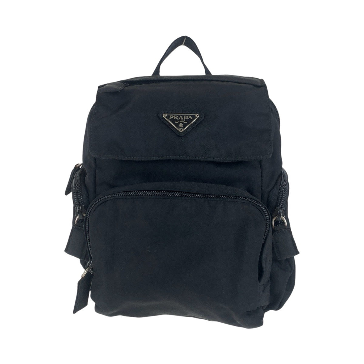 17487
PRADA プラダ テスート 三角ロゴプレート ブラック 黒 シルバー金具 ナイロン リュック・デイパック バックパック レディース ABP43