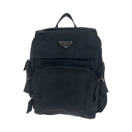 17487
PRADA プラダ テスート 三角ロゴプレート ブラック 黒 シルバー金具 ナイロン リュック・デイパック バックパック レディース ABP43