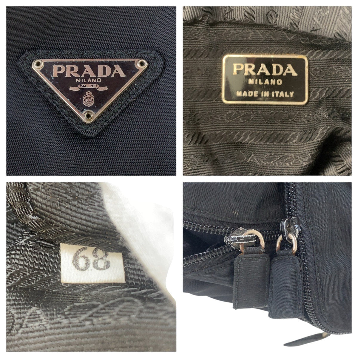 17487
PRADA プラダ テスート 三角ロゴプレート ブラック 黒 シルバー金具 ナイロン リュック・デイパック バックパック レディース ABP43