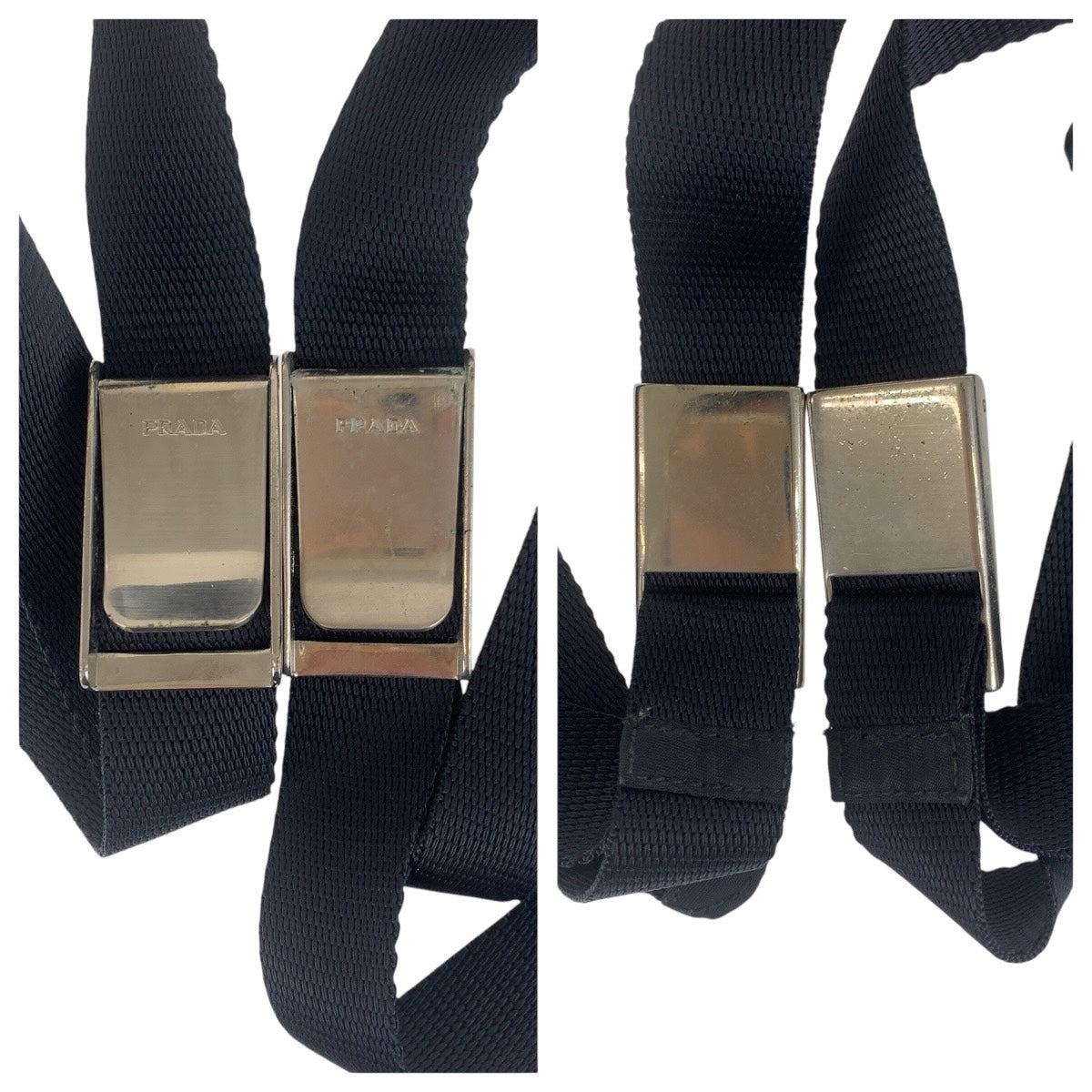 17487
PRADA プラダ テスート 三角ロゴプレート ブラック 黒 シルバー金具 ナイロン リュック・デイパック バックパック レディース ABP43