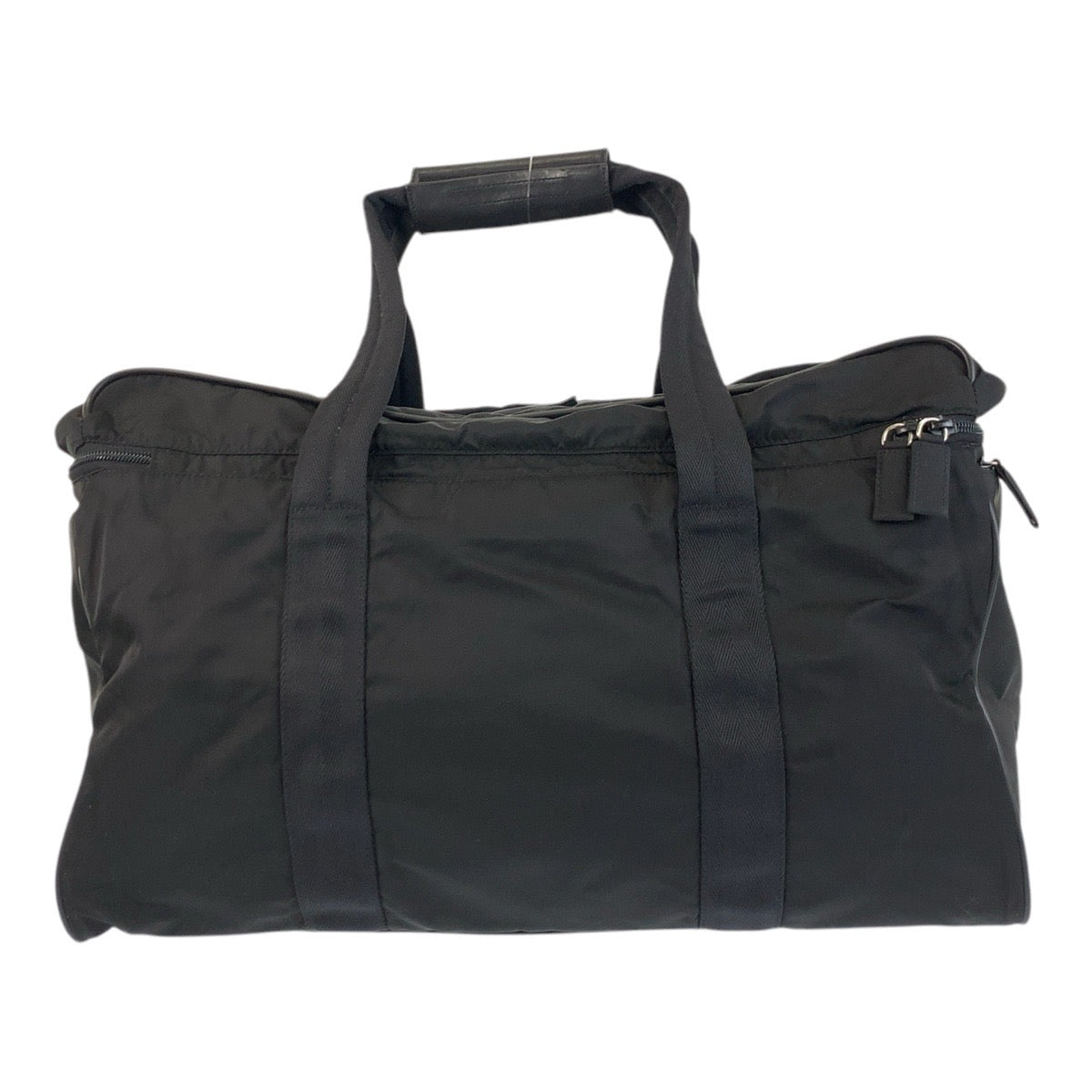 17489
PRADA プラダ テスート 三角ロゴプレート ブラック 黒 シルバー金具 ナイロン ボストンバッグ ショルダーバッグ 2way  メンズ