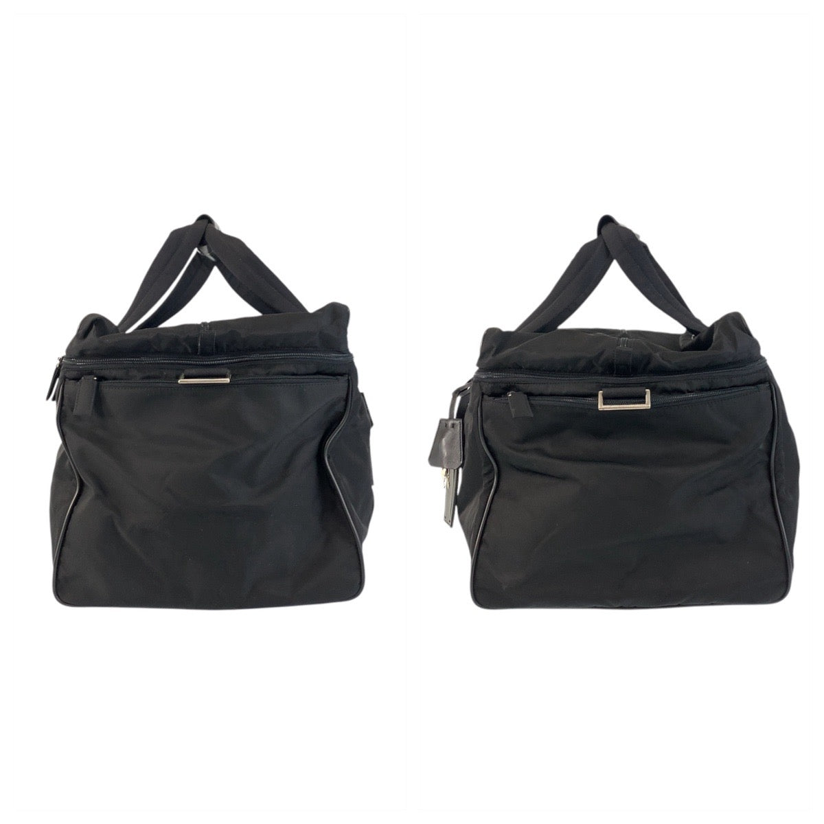 17489
PRADA プラダ テスート 三角ロゴプレート ブラック 黒 シルバー金具 ナイロン ボストンバッグ ショルダーバッグ 2way  メンズ