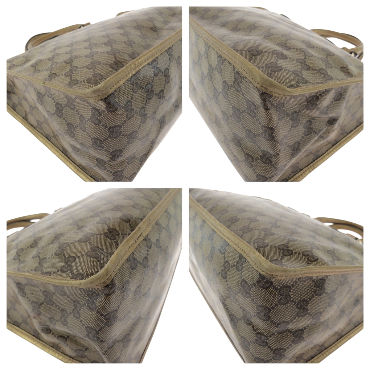 17490
GUCCI グッチ GGクリスタル ブラウン ゴールド ゴールド金具 PVC 190259 トートバッグ ハンドバッグ  レディース AB32