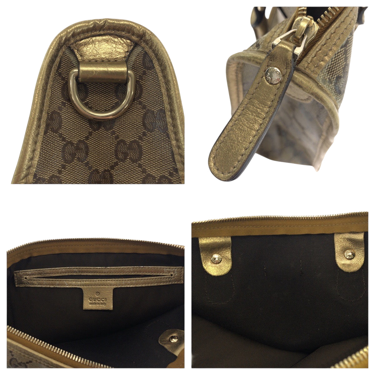 17490
GUCCI グッチ GGクリスタル ブラウン ゴールド ゴールド金具 PVC 190259 トートバッグ ハンドバッグ  レディース AB32