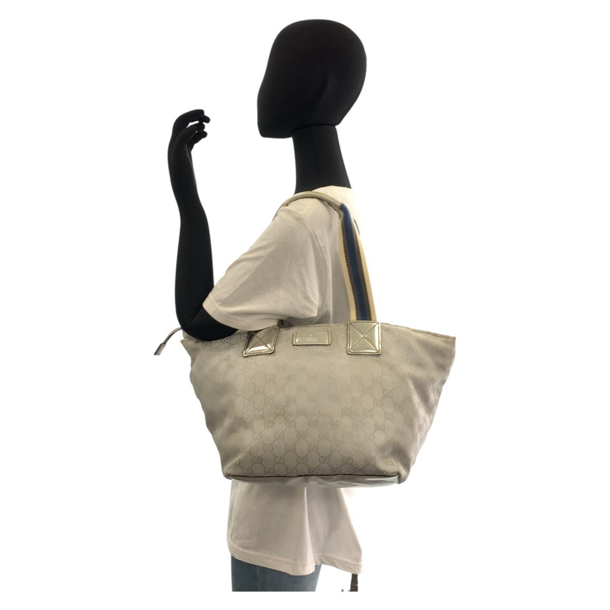 17491
GUCCI グッチ シェリーライン シルバー GGキャンバス 131230 トートバッグ ショルダーバッグ レディース B26