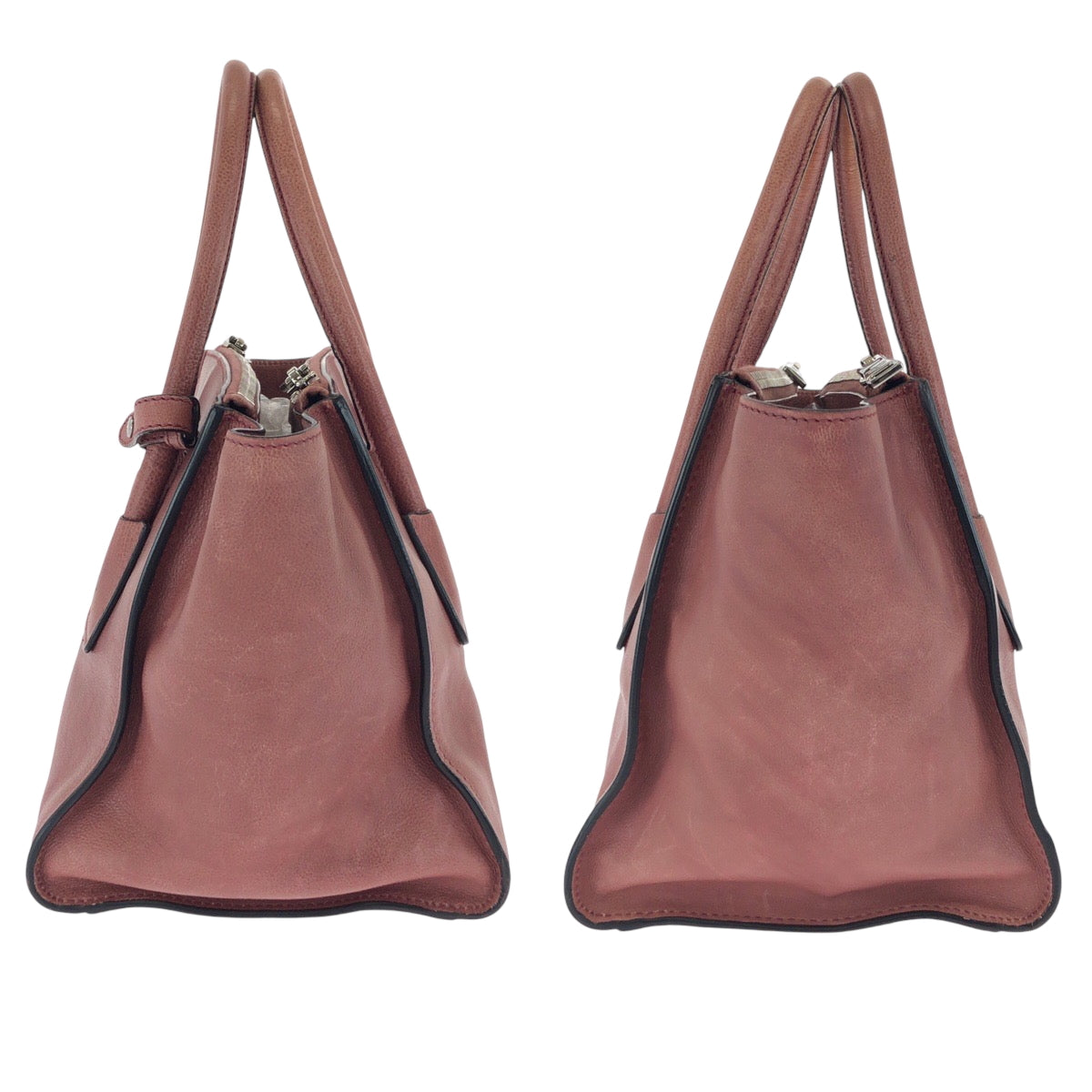 17492
PRADA プラダ 三角ロゴプレート ダスティピンク シルバー金具 レザー B2625M トートバッグ ショルダーバッグ ハンドバッグ 2way  レディース