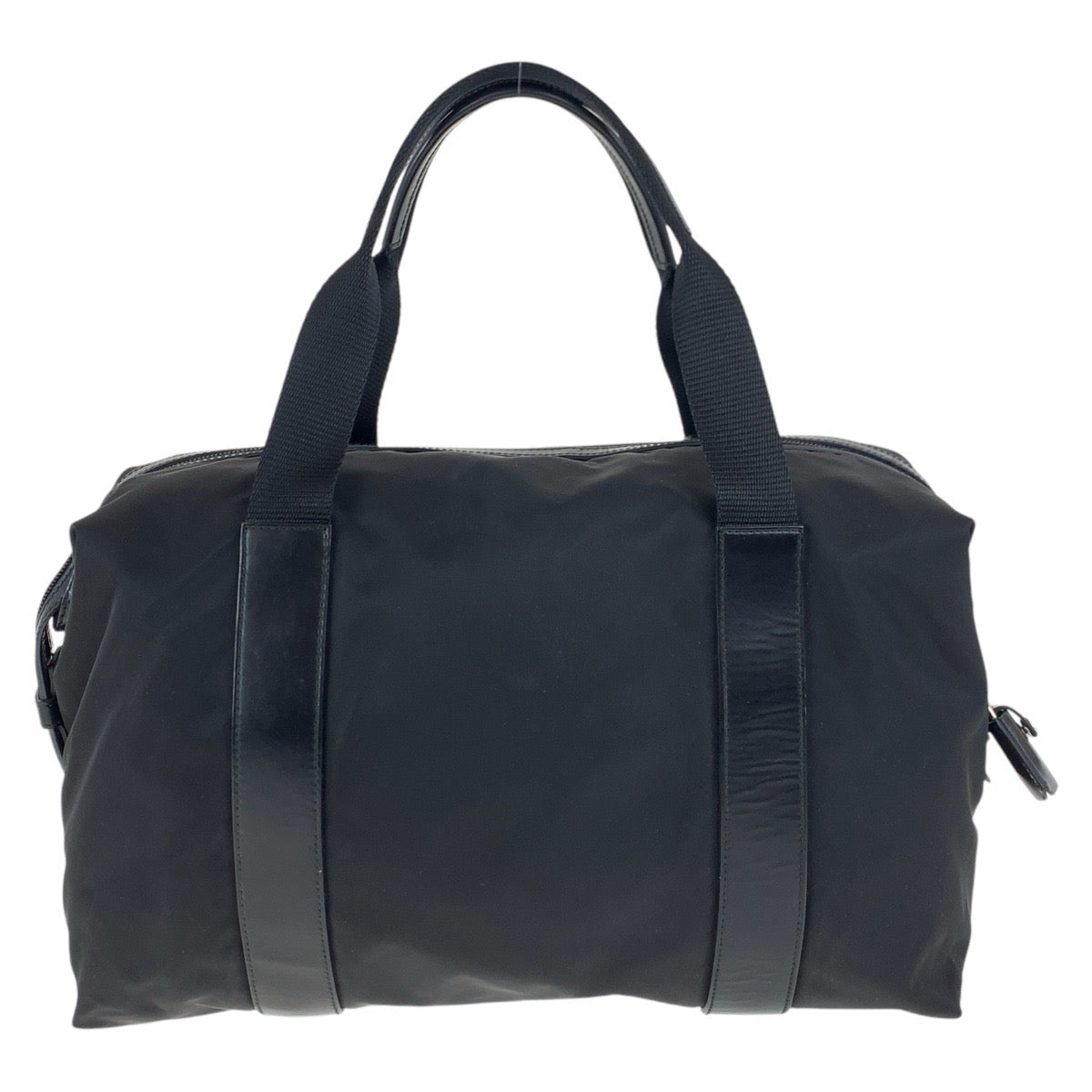 17493
PRADA プラダ テスート 三角ロゴプレート ブラック 黒 シルバー金具 ナイロン / レザー トートバッグ ミニボストンバッグ  レディース
