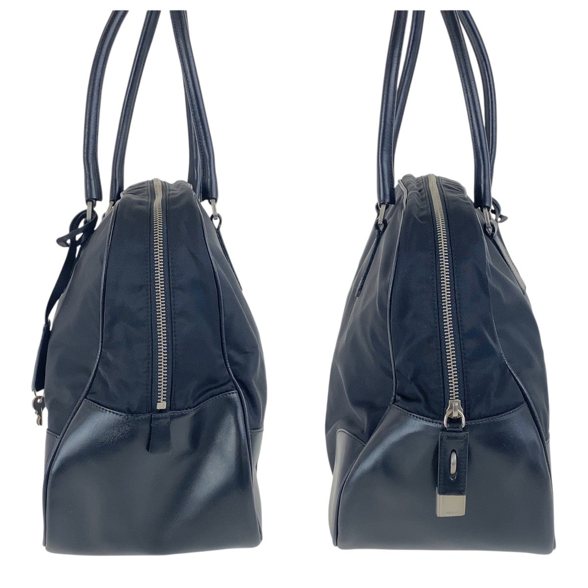 17494
PRADA プラダ テスート 三角ロゴプレート ブラック 黒 シルバー金具 ナイロン / レザー ショルダーバッグ ハンドバッグ  レディース