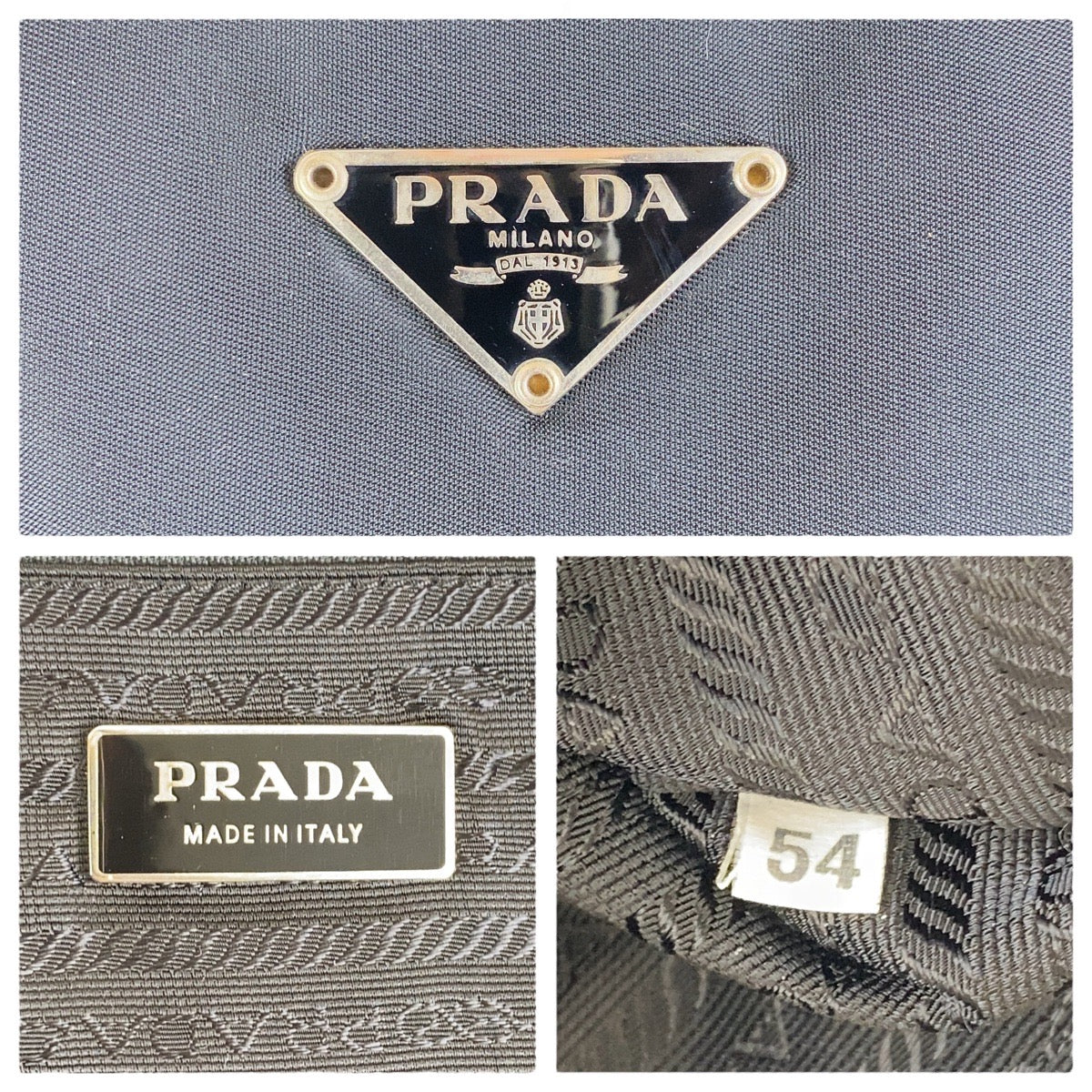 17494
PRADA プラダ テスート 三角ロゴプレート ブラック 黒 シルバー金具 ナイロン / レザー ショルダーバッグ ハンドバッグ  レディース
