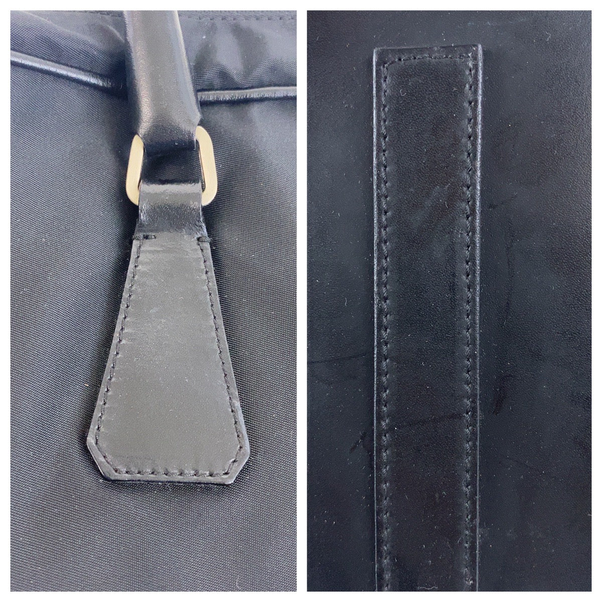 17494
PRADA プラダ テスート 三角ロゴプレート ブラック 黒 シルバー金具 ナイロン / レザー ショルダーバッグ ハンドバッグ  レディース