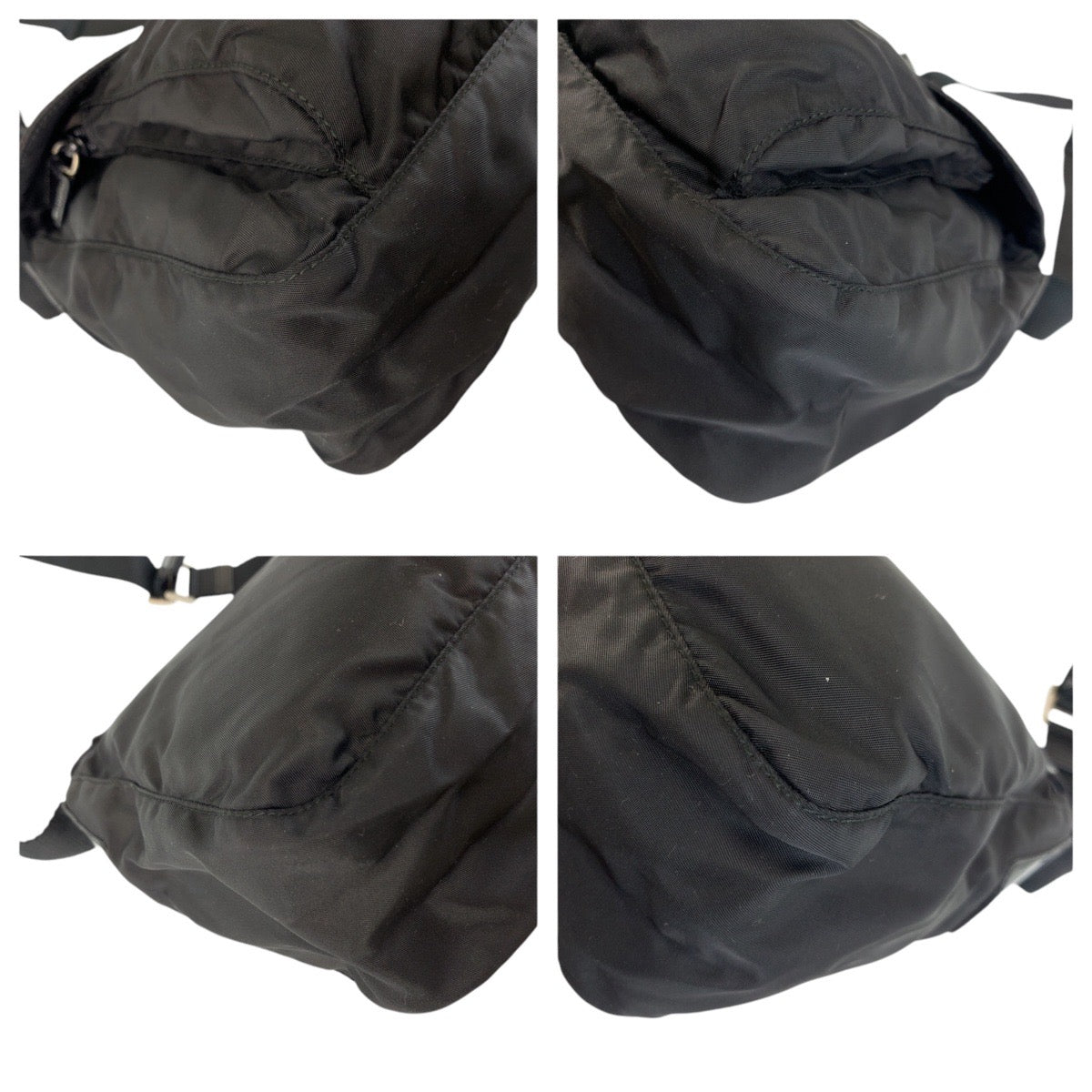 17498
PRADA プラダ テスート 三角ロゴプレート ブラック 黒 シルバー金具 ナイロン / レザー ショルダーバッグ ポシェット  レディース ABP39