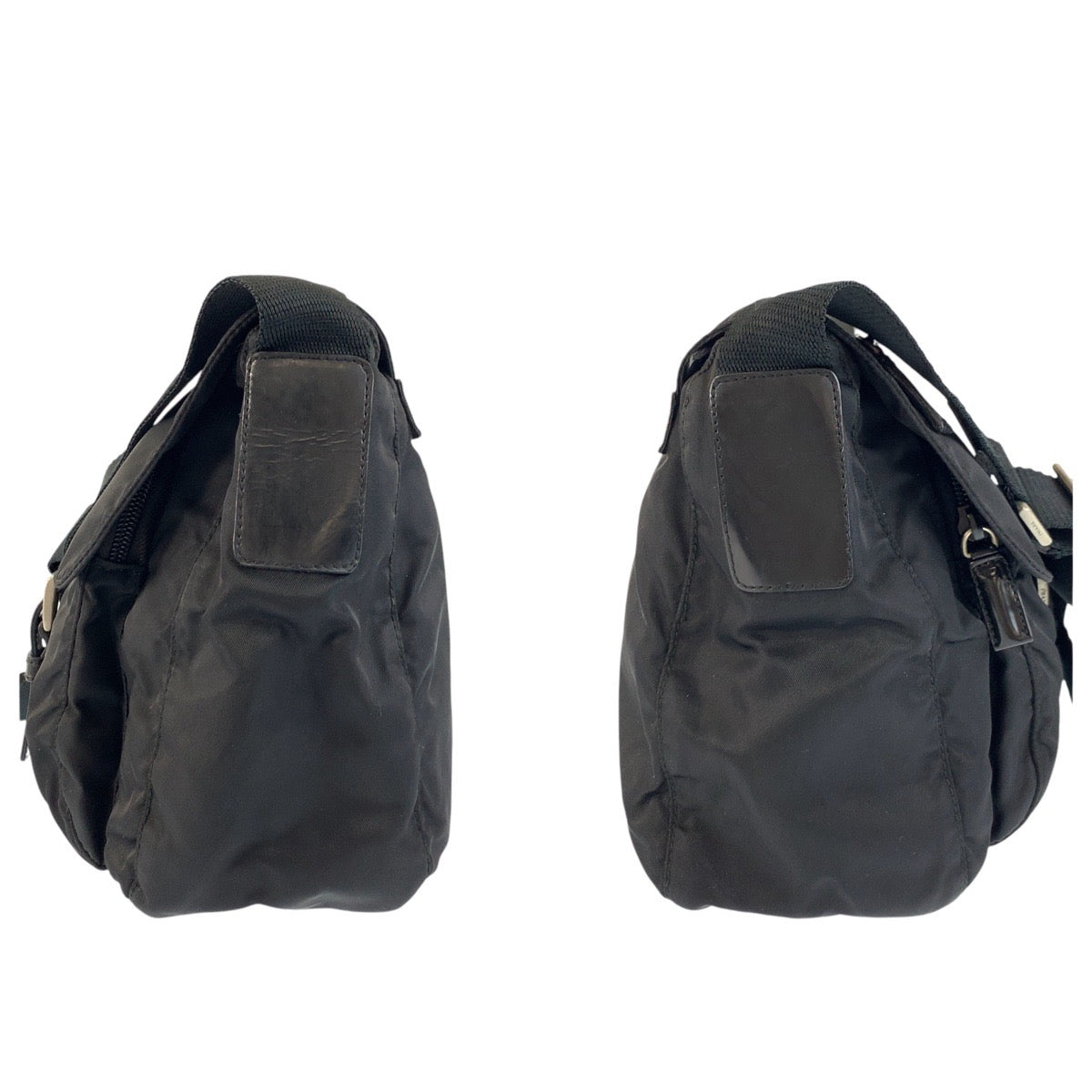 17498
PRADA プラダ テスート 三角ロゴプレート ブラック 黒 シルバー金具 ナイロン / レザー ショルダーバッグ ポシェット  レディース ABP39