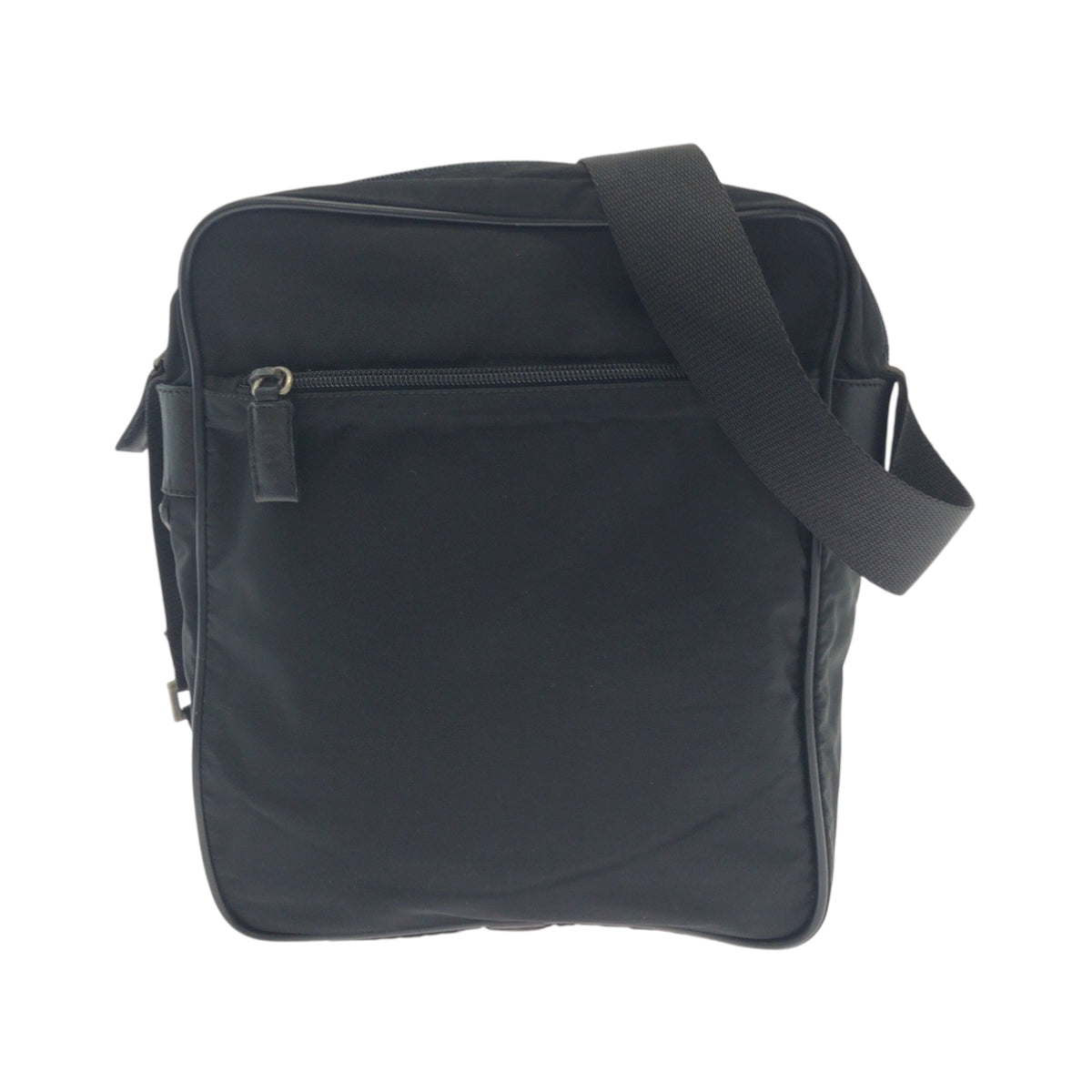 17499
PRADA プラダ テスート 三角ロゴプレート ブラック 黒 シルバー金具 ナイロン V160 ショルダーバッグ ポシェット  メンズ AB40