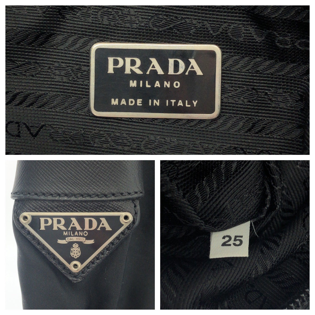 17499
PRADA プラダ テスート 三角ロゴプレート ブラック 黒 シルバー金具 ナイロン V160 ショルダーバッグ ポシェット  メンズ AB40