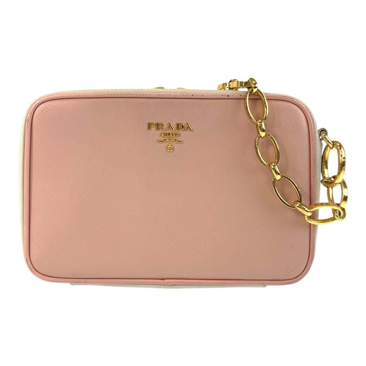 17500
PRADA プラダ サフィアーノ ピンク ゴールド金具 レザー ショルダーバッグ ポシェット  レディース AB48