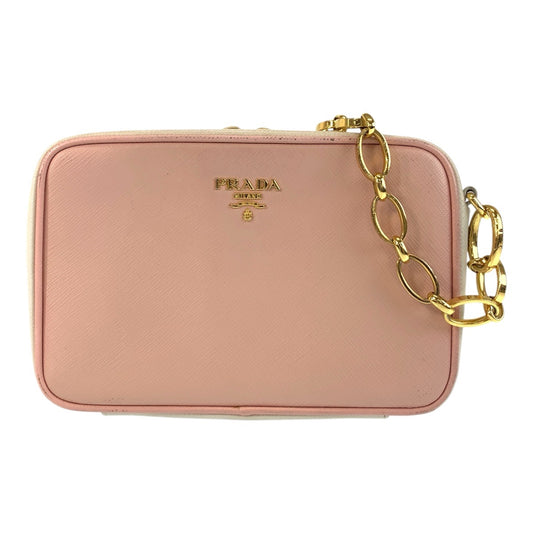 17500
PRADA プラダ サフィアーノ ピンク ゴールド金具 レザー ショルダーバッグ ポシェット  レディース AB48