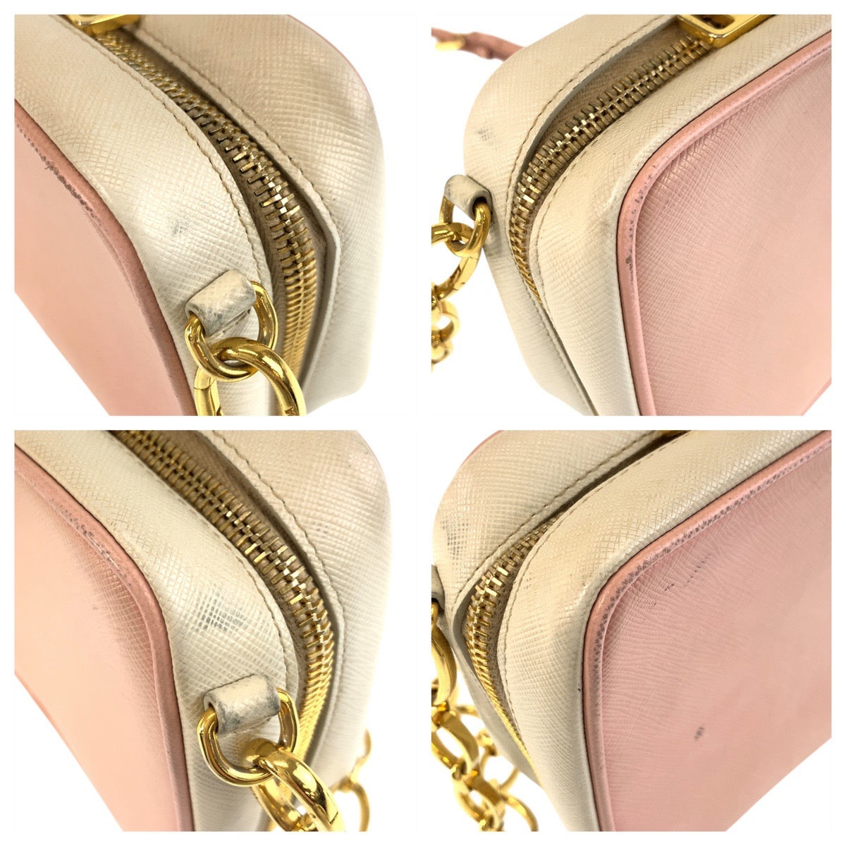 17500
PRADA プラダ サフィアーノ ピンク ゴールド金具 レザー ショルダーバッグ ポシェット  レディース AB48