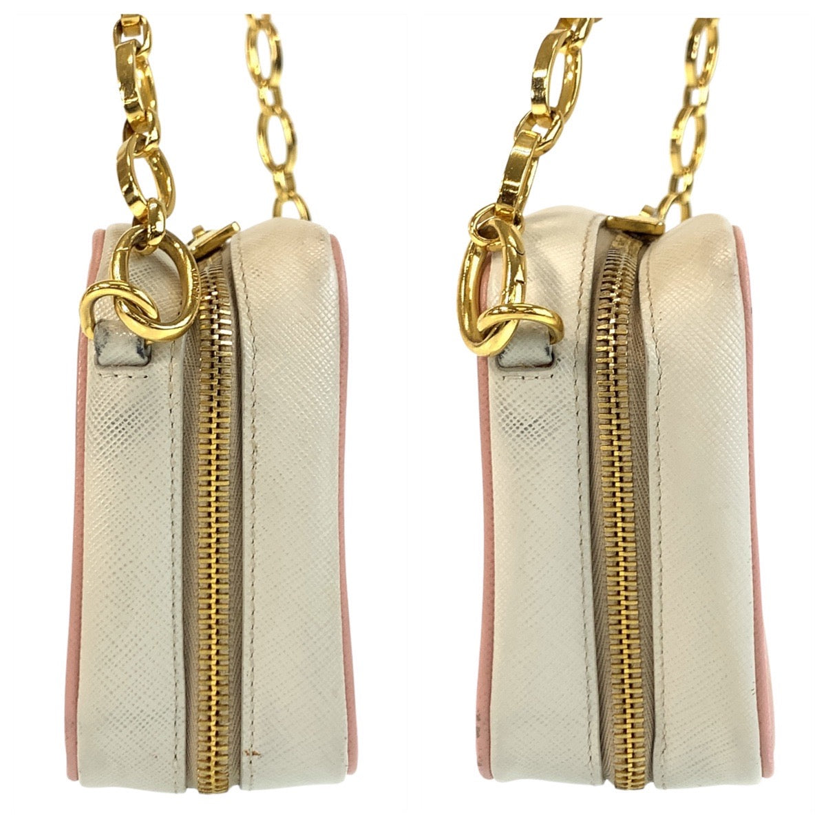 17500
PRADA プラダ サフィアーノ ピンク ゴールド金具 レザー ショルダーバッグ ポシェット レディース AB48