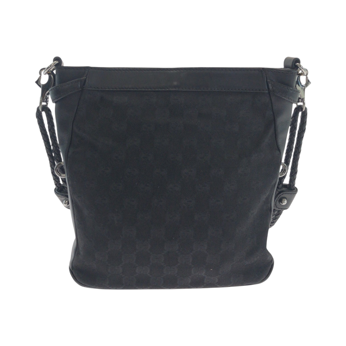 17501
GUCCI グッチ ブラック 黒 シルバー金具 GGキャンバス 109106 ショルダーバッグ ポシェット  レディース AB16