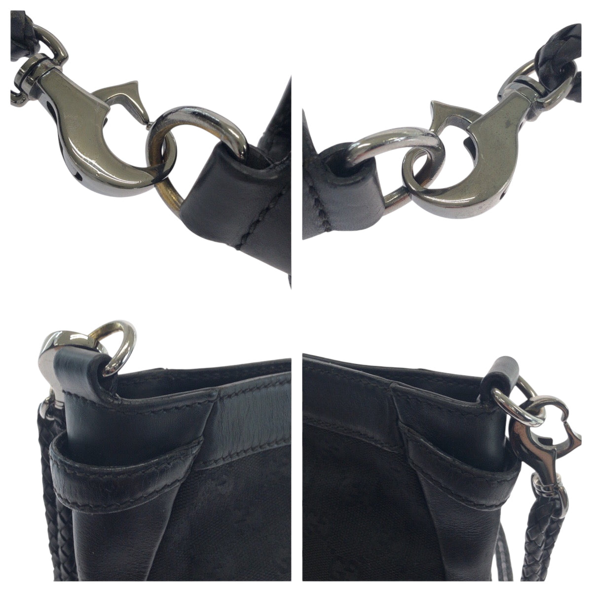 17501
GUCCI グッチ ブラック 黒 シルバー金具 GGキャンバス 109106 ショルダーバッグ ポシェット  レディース AB16