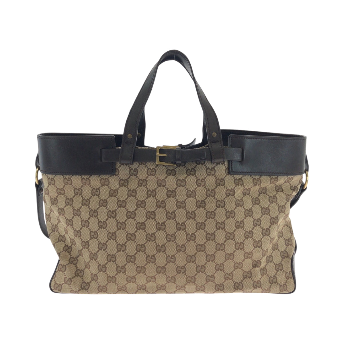 17510
GUCCI グッチ ブラウン ゴールド金具 GGキャンバス 106258 ハンドバッグ トートバッグ  レディース AB33