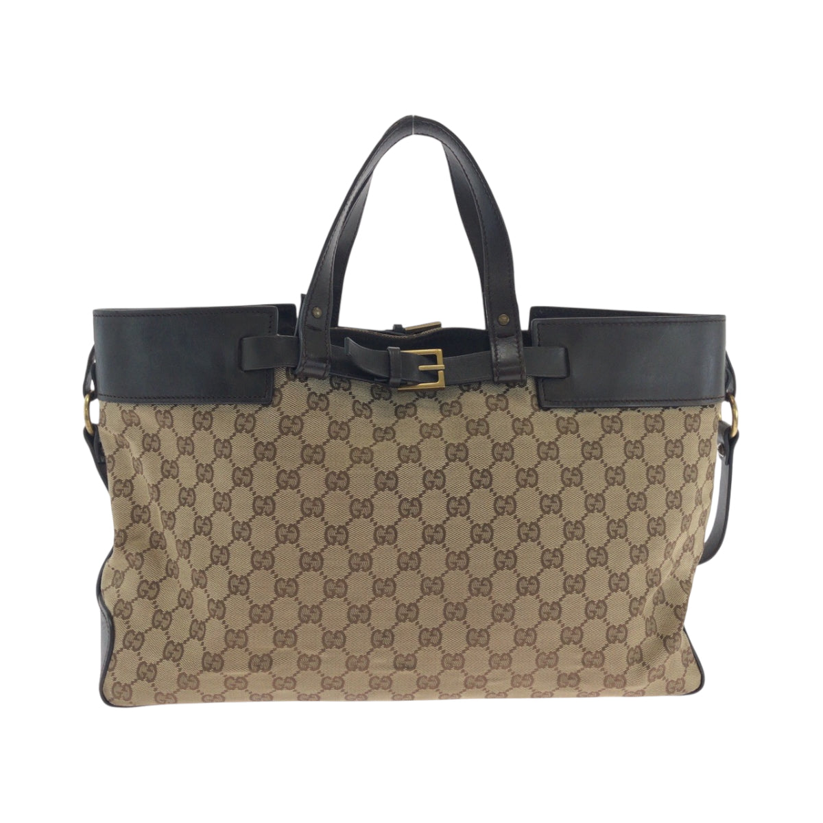17510
GUCCI グッチ ブラウン ゴールド金具 GGキャンバス 106258 ハンドバッグ トートバッグ  レディース AB33