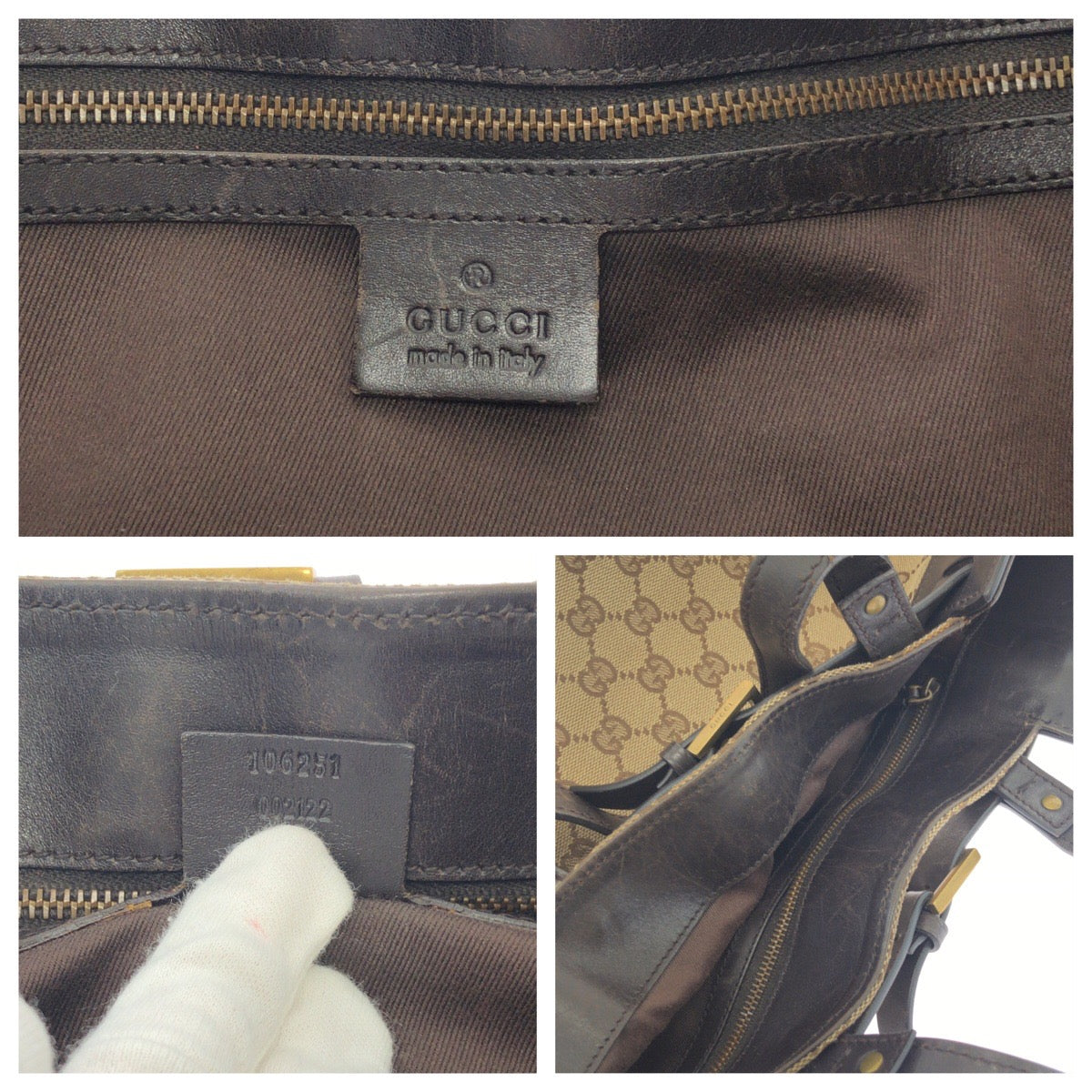 17510
GUCCI グッチ ブラウン ゴールド金具 GGキャンバス 106258 ハンドバッグ トートバッグ  レディース AB33