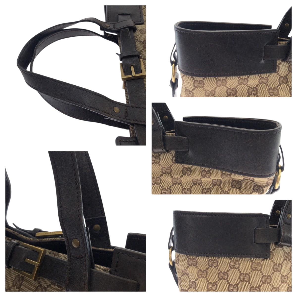 17510
GUCCI グッチ ブラウン ゴールド金具 GGキャンバス 106258 ハンドバッグ トートバッグ  レディース AB33