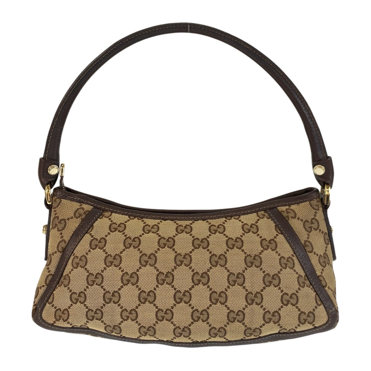 17502
GUCCI グッチ アビー ベージュ ブラウン ゴールド金具 GGキャンバス / レザー 130939 ショルダーバッグ アクセサリーポーチ  レディース