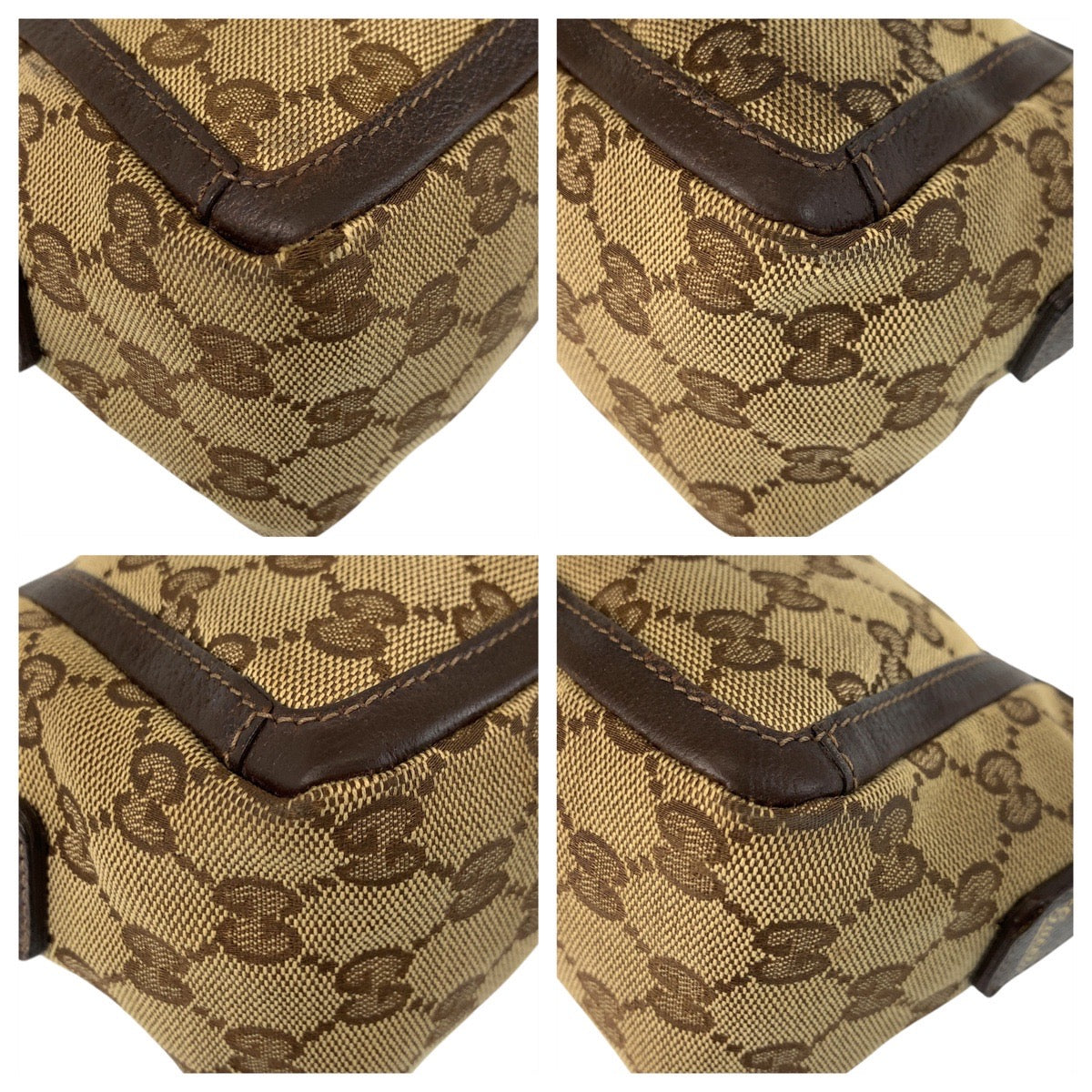 17502
GUCCI グッチ アビー ベージュ ブラウン ゴールド金具 GGキャンバス / レザー 130939 ショルダーバッグ アクセサリーポーチ  レディース